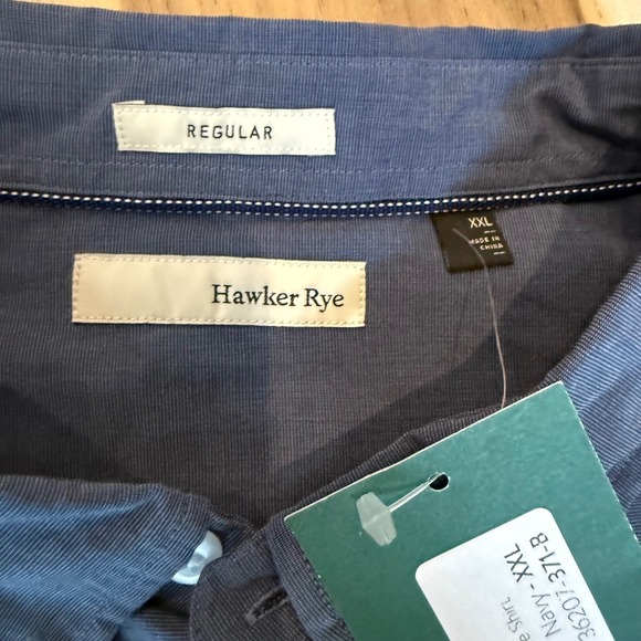 Hawker Rye Essential Wash Long Sleeve Button Down Shirt Navy XXL Men's - Picture 2 of 9